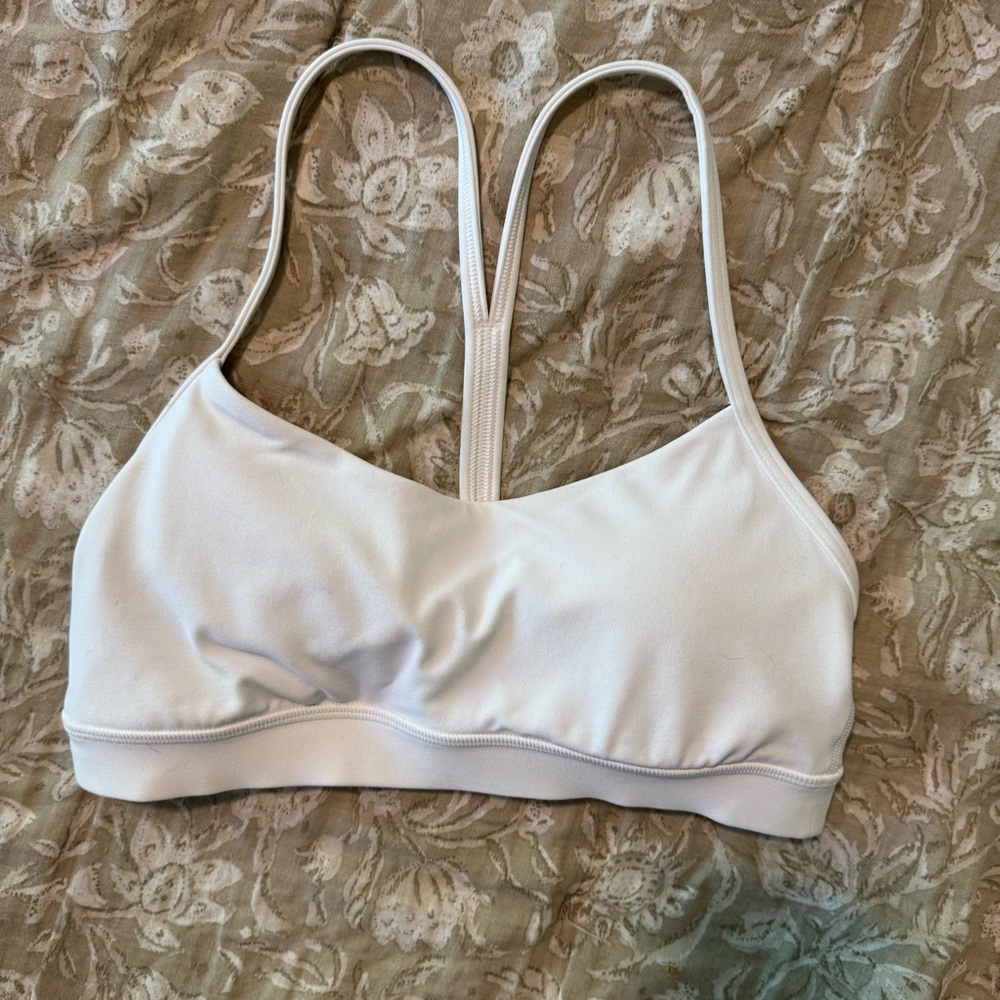 White Lululemons Flow Y Bra
